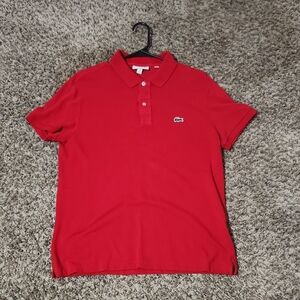 Lacoste Red Polo Shirt Classic Knit Short Sleeve